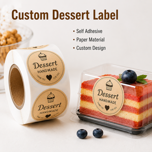 Etichette Adesive Personalizzate per Alimenti, Dolci e Mooncake, Ecologiche, Resistenti, Oleorepellenti in <span class=keywords><strong>PVC</strong></span>/Vinile/PET/BOPP - Product Image 1