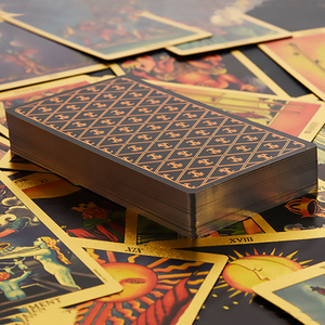 Jeu de tarot personnalisé <span class=keywords><strong>Oracle</strong></span> Goddess Cats en feuille d'or Anime Guidance Cartes à jouer avec logo imprimé pour le jeu Fortunetelling - Product Image 5