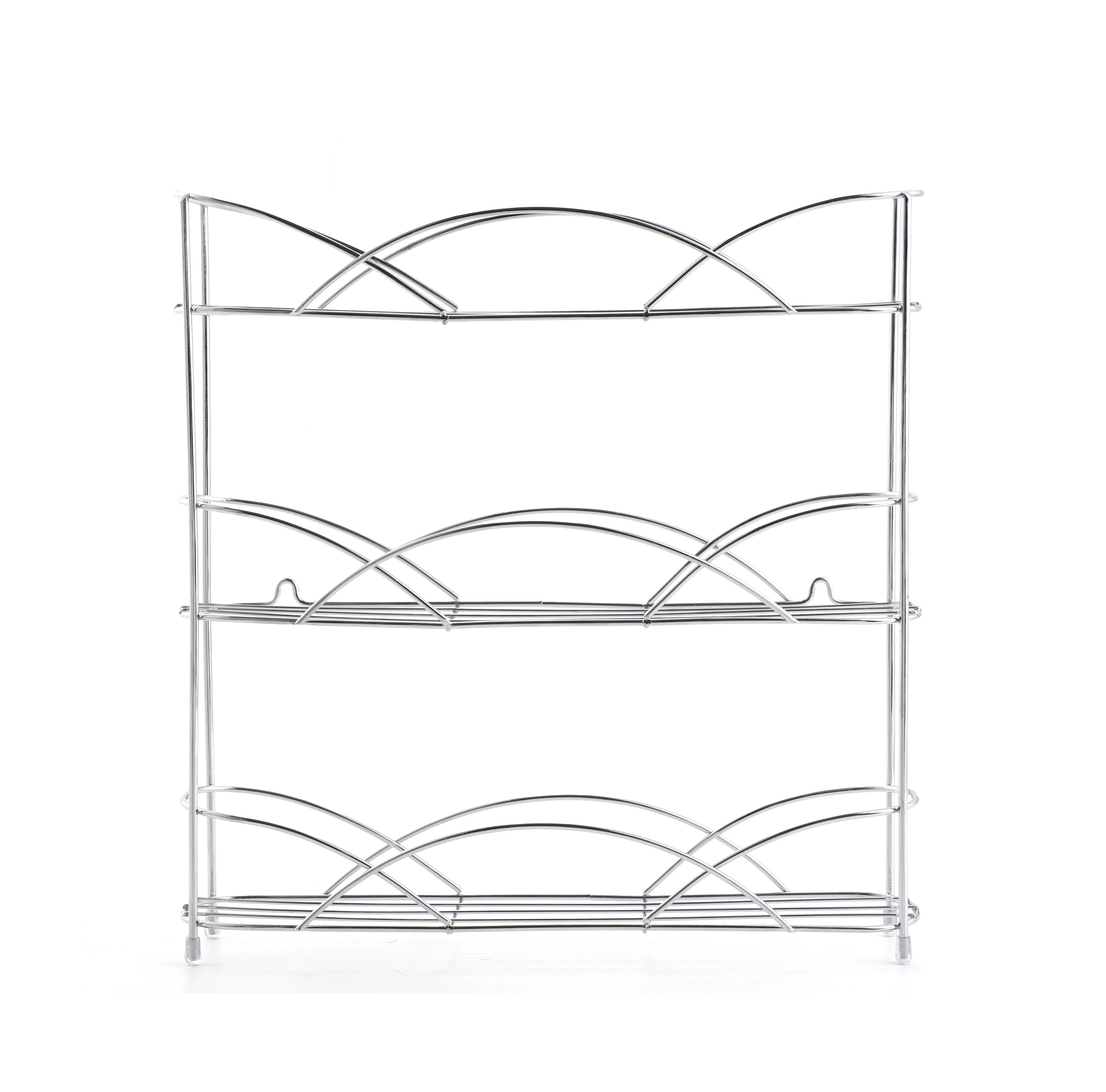 Chrome Spice Rack Organizer Chrome Countertop 3-Tier Rack Kitchen Cabinet Organizer Or Optional Wall-Mounted Storage 3 Spice Shelves