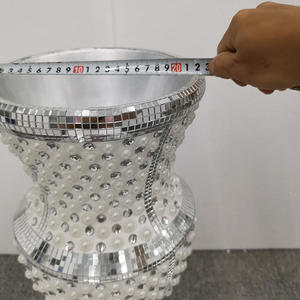 Jarrón Extra <span class=keywords><strong>grande</strong></span> de Magnesia de 60cm, diseño de <span class=keywords><strong>trompeta</strong></span>, mosaico decorativo blanco brillante, FRP para el hogar - Product Image 5