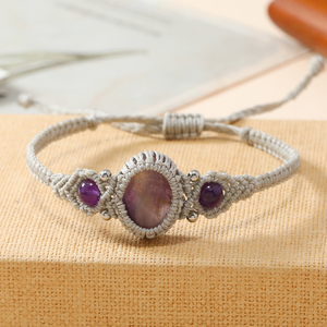 Joyería Tribal Llamativa Hecha a Mano Ajustable Cuarzo Piedra Preciosa Macramé Cera Cordón <span class=keywords><strong>Pulseras</strong></span> Charm <span class=keywords><strong>Pulseras</strong></span> Ágata Principal <span class=keywords><strong>Pulseras</strong></span> - Product Image 3