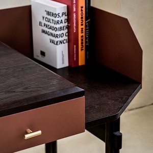 Scrivania Moderna Contemporanea Koya per Ufficio Domestico, Scrivania da Studio Regolabile in Altezza, Scrivania di Lusso in Legno <span class=keywords><strong>con</strong></span> Cassetto e Vano Portaoggetti - Product Image 3