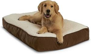 Bailey cama para perros pequeños rectángulo Latte/abedul cubierta extraíble fácil de limpiar Material de piel sintética para uso en interiores/exteriores patrón sólido - Product Image 2