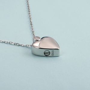 925 ayar gümüş her zaman kalbimde Urn kolye kül saklama kabı hatıra anıt kolye kalp kremasyon takı - Product Image 3