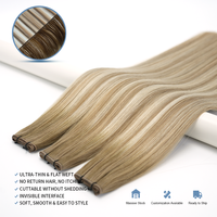 Extensions de cheveux vierges Genius à trame simple, prix d'usine, 100% cheveux humains, qualité russe, trame fine Genius, double tirage pour salons