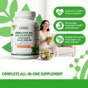 Private Label Packaging Oregano Oil 60 Soft Capsules Digestion Support <strong>Wild</strong> Oregano Oil Health Care Products Health Supplements - Product Image 4