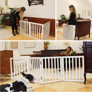 Clôture pliable pour animaux de compagnie de haute qualité, design rétractable en bois, clôture de sécurité pour <span class=keywords><strong>chats</strong></span> et chiens - Product Image 2