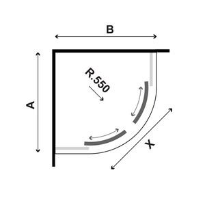 Mampara de Ducha Semicircular Moderna Kamalu KE-2000A, Acabado Plateado Mate de 80x80, Mampara de Vidrio Templado de 6 mm para Baño - Product Image 3