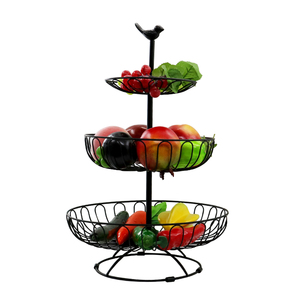 Wideny Noir 3 Niveaux Réglable En Métal Fruits Légumes <span class=keywords><strong>Panier</strong></span> <span class=keywords><strong>De</strong></span> Rangement Pour La Cuisine À La Maison <span class=keywords><strong>de</strong></span> <span class=keywords><strong>Bureau</strong></span> - Product Image 2