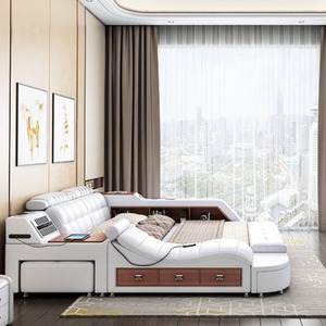 <span class=keywords><strong>Lit</strong></span> intelligent multifonctionnel en bois massif, grand <span class=keywords><strong>lit</strong></span> <span class=keywords><strong>double</strong></span> tatami avec massage électrique, style minimaliste moderne pour chambre principale - Product Image 3