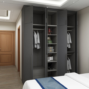 Thiết kế tủ quần áo hiện đại HDF, chất liệu ván dăm phủ melamine, bộ phòng ngủ <span class=keywords><strong>MDF</strong></span>, tủ quần áo hiện đại đặt làm theo yêu cầu cho nhà ở mới. - Product Image 5