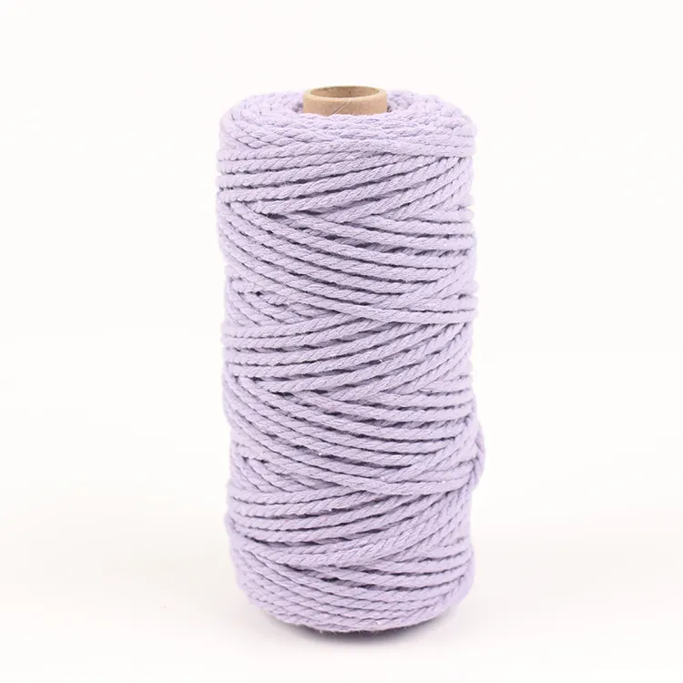 中国卸売3mmマクラメコード綿ロープマクラメ毛糸3-10sポリエステル綿糸