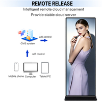 Reproductor de Publicidad Vertical 4K Personalizado de 65 y 85 Pulgadas, con Soporte de Pie, Resistente a Impactos, Señalización Digital a Prueba de Roturas, Pantalla Digital
