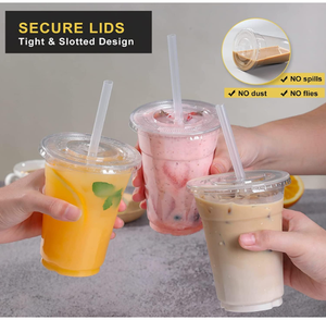 Gobelets en plastique transparent jetables <span class=keywords><strong>de</strong></span> 24 oz avec couvercles et pailles, pour aliments pour animaux, qualité alimentaire, fabriqués en PET et PP - Product Image 4