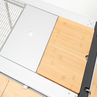 Table de camping en aluminium pliable, table de barbecue d'extérieur avec ensemble combiné d'extension de cadre à 3 unités