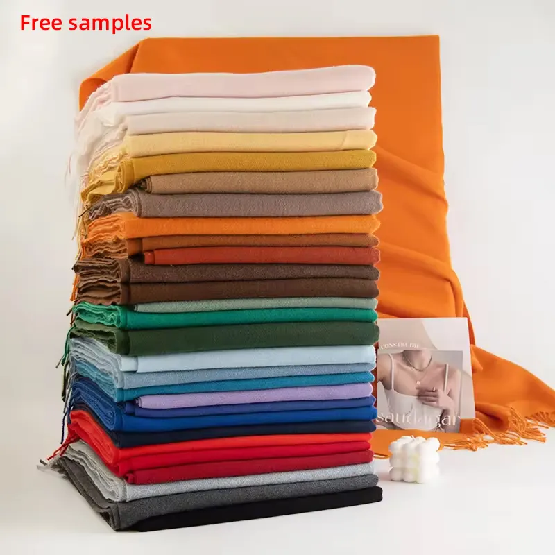 Free Sample Double Sided Winter Ladies Cozy Long Scarf Quality Scarf Fashion Women Thickened Scarf