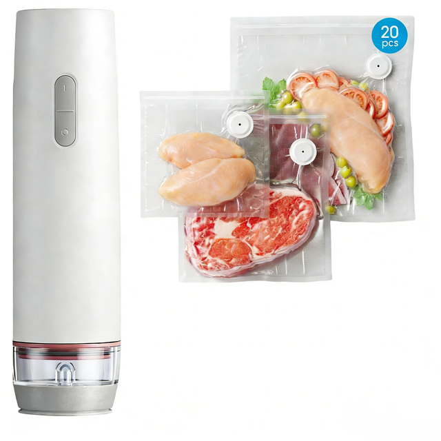 Compact Handheld Vacuum Pump with Detachable Cleaning Design for Food Storage & Sous Vide Cooking