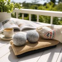 6 boules de séchage en laine 100% laine de Nouvelle-Zélande 7 cm réutilisables, durent plus de 1000 lavages, réduisent les plis, blanches, personnalisables
