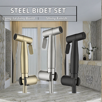 Ensemble de douchette de bidet moderne à poignée unique, accessoire de toilette à main, jet de pluie, finition chromée polie, robinets de douche