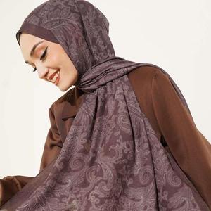 Pañuelo Musulmán Personalizado con Logotipo, Duradero, Transpirable, para las 4 Estaciones, Elegante y Modesto, Hijab Modal Estampado para Mujer, Venta al Por Mayor 2026 - Product Image 1