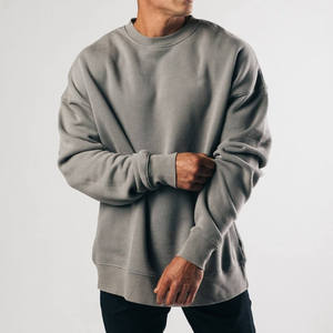 OEM Manufacturer Custom Heavyweight Cotton Fleece Blank <b>Plain</b> Oversized Drop Shoulder Streetwear <b>Mens</b> Crewneck <b>Sweatshirt</b> - Product Image 1
