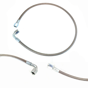 Tuyau d'alimentation en huile <span class=keywords><strong>turbo</strong></span> haute performance en acier inoxydable PTFE AN4 90 ° Raccords droits - Product Image 3