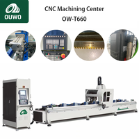 Centre d'usinage CNC pour profilés aluminium robustes OUWO avec broche motorisée italienne et Siemens 828D pour usine de murs rideaux