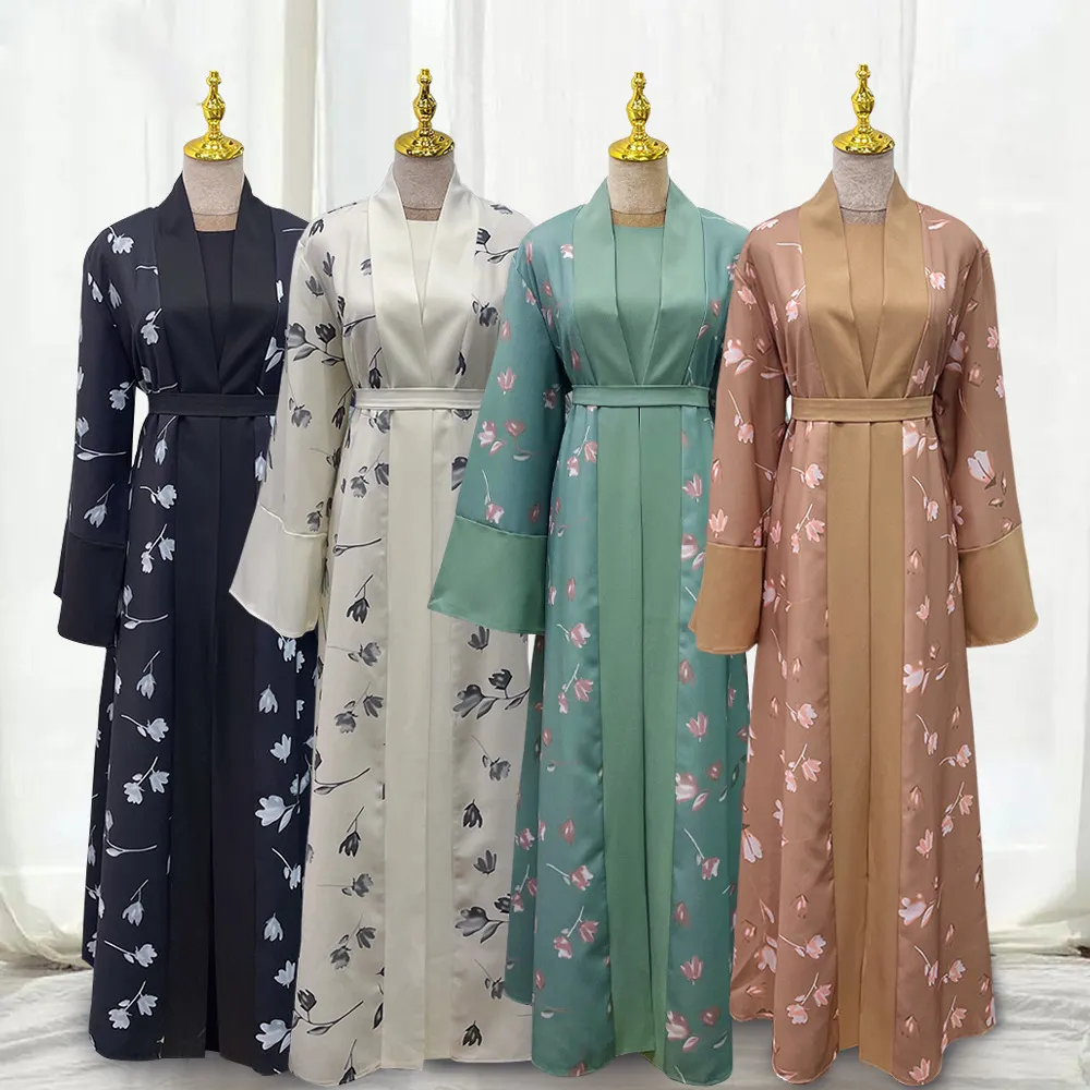 Offre Spéciale nouveauté robe abaya pour femmes musulmanes moyen-orient dubaï turquie belle impression cardigan abaya ouverte