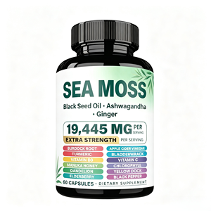 Cápsulas de Musgo Marino OEM con Aceite de Semillas Negras, Ashwagandha y Jengibre, Sin GMO, Sin Gluten, GMP - Product Image 1