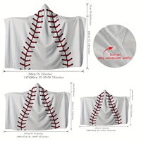 Couverture magique de baseball à capuche épaisse et portable pour la sieste Cape à capuche Couverture douce et chaude pour canapé-lit de bureau
