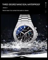 Montre-bracelet à quartz élégante pour homme, multifonction, chronomètre, lumière nocturne, bracelet en acier, Relogio Masculino, montre de luxe tendance