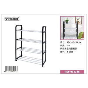 ชั้นวางรองเท้าพลาสติก4ชั้นสำหรับเก็บรองเท้า - Product Image 1