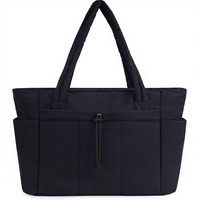 Sac fourre-tout Nature Pu Puffer avec porte-gobelet, compartiment pour ordinateur portable, poche pour trolley, 12,2x15,7x6,3 pouces, pour les voyages, le travail, les infirmières, les femmes