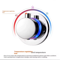 Ensemble de douche thermostatique mural pour hôtel Ensemble de douche à écran Led avec affichage numérique de la température Système de douche en acier inoxydable Ensemble de salle de bains