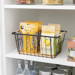 في المنزل ، تخزين في مكان معدني ، بمقبض خشبي وأسفل ، تصميم منزلي على أسلوبنا - Product Image 4