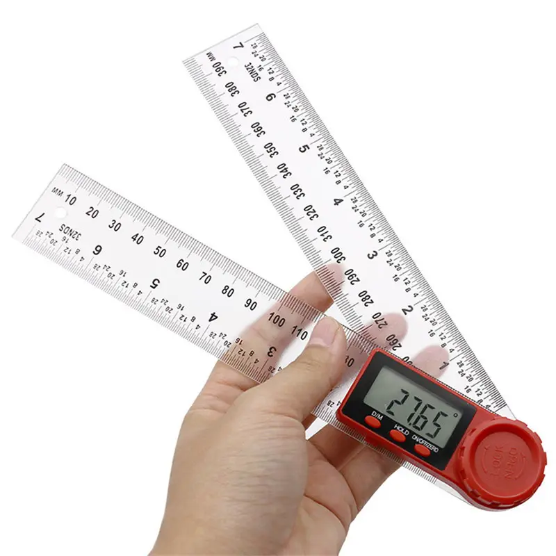 0-200 Digital Meter Angle Transparent Angle Digital Ruler Electron Goniometer Protractor Angle finder Measuring Tool
