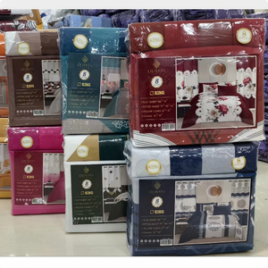 Juego de Ropa de Cama de Microfibra con Estampado Floral de Entrega Rápida, <span class=keywords><strong>8</strong></span> Piezas, con Cortinas a Juego, Precio Económico al por Mayor, Juego de Sábanas de <span class=keywords><strong>8</strong></span> Piezas - Product Image 1