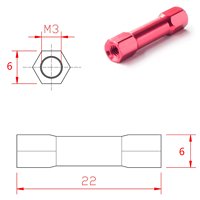 Entretoises en aluminium M3 à double tête hexagonale, colorées, piliers d'espacement en aluminium M3x15/20/25/30/35/37/40/45/50