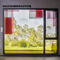 Ventana Abatible Moderna de Aleación de Aluminio NFRC con Persiana y Rejillas de Vidrio Templado para Proyectos de Villas en EE. UU.