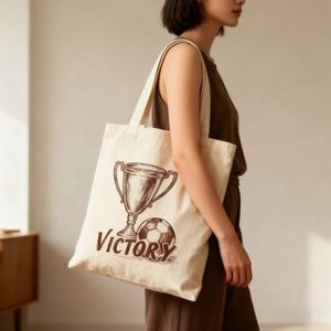 Customized High Quality <b>Canvas</b> Tote Bags with <b>Football</b> Pattern <b>Canvas</b> Gift Bag Shopping Bag for Company Events Product Promotion - Product Image 2