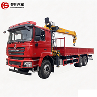 Harga Bagus Truk Crane Shacman F3000 6x4 dengan Crane Boom Lurus 5-segmen 16T untuk Dijual