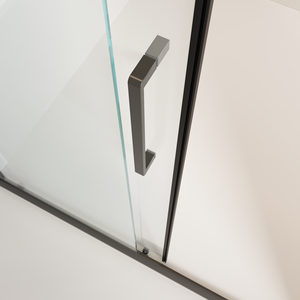 Portes de <span class=keywords><strong>douche</strong></span> coulissantes en aluminium noir avec cadre en verre trempé, style par lots, pour salles de <span class=keywords><strong>douche</strong></span> d'hôpitaux et d'hôtels - Product Image 3