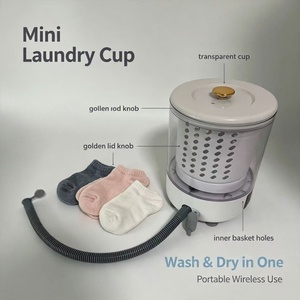 Portable Rechargeable Mini Laundry Cup, Wireless Small Washing Machine for Socks Underwear Travel Home Use