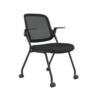 Vente en gros de chaise empilable pliable pivotante en maille chaise de salle de conférence pour étudiants chaise de salle de formation avec bloc-notes
