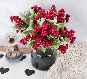 Cành nhân tạo quả Holly đỏ giả sống động như thật 22cm dùng trang trí nhà cửa dịp Tết và Giáng sinh - Product Image 6