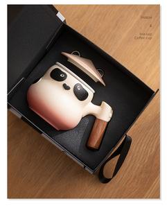 Tasse à thé en céramique Panda créative personnalisée avec infuseur, idéale pour le bureau, cadeau pour hommes et femmes, vaisselle haut de gamme 301-400ml, design moderne - Product Image 6