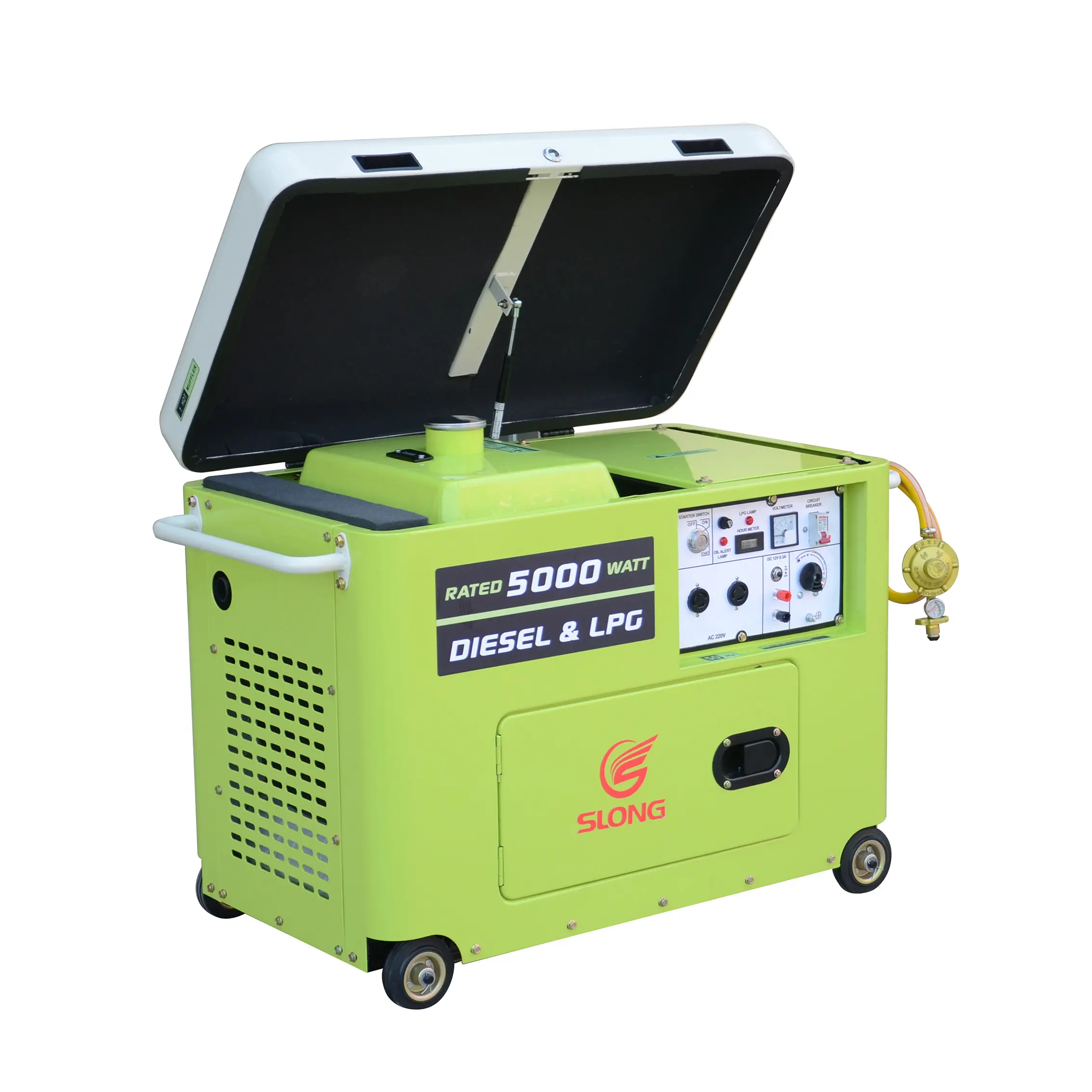 Slong DNG6500LDE-LPG 5KW 6kw 7.5kw 8kw 10kw generatore silenzioso diesel gpl natrual gas DUAL FUEL