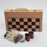 Jogo de xadrez dobrável de madeira, jogo de tabuleiro de xadrez feita à mão em madeira