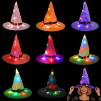 Nouveau Chapeau de Sorcière LED 2026 Lumineux et Coloré, Accessoire de Costume, Décoration Suspendue pour Fêtes d'Halloween et Fournitures de Fête