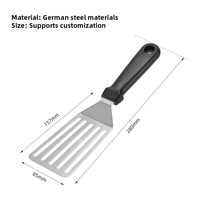 Spatula Steak Baja Anti Karat Tahan Panas Berkualitas Makanan, Desain Lubang Gantung, Alat Panggang BBQ